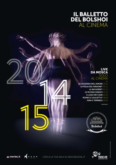 Locandina stagione 2014-2015 del Bolshoi al cinema