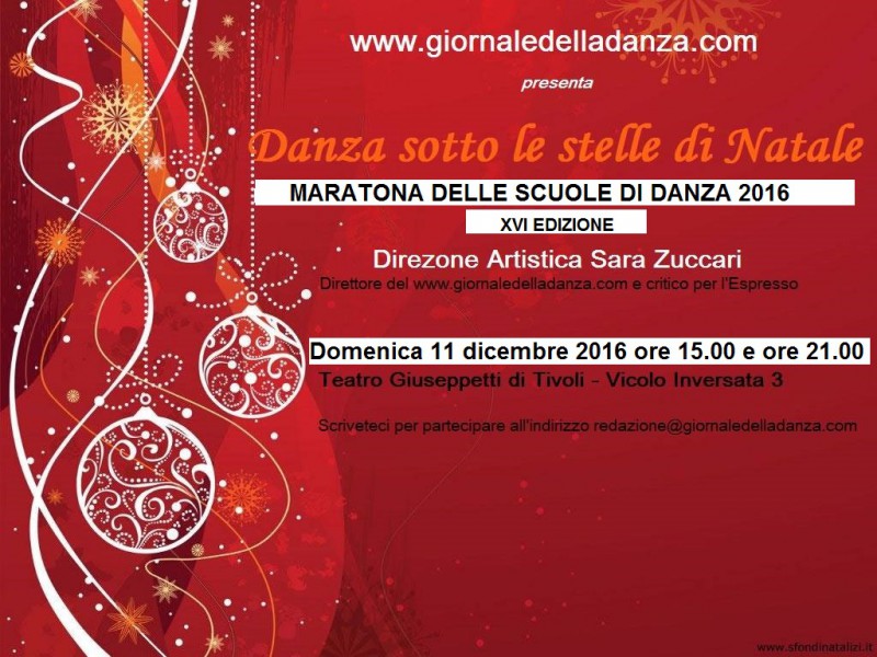 Al via la XVI edizione di “Danza sotto le stelle di Natale”, la Maratona organizzata dal giornaledelladanza.com